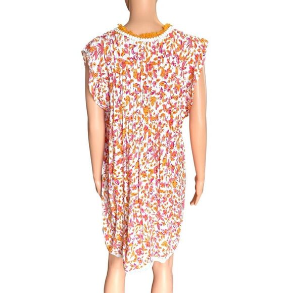 Cynthia Rowley Orange Pink Floral Shift Mini Dress - Picture 5 of 6